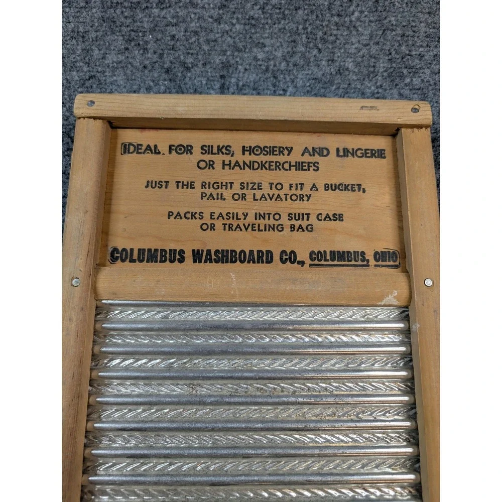 Dubl Handi Columbus Washboard Co Metal Wood Small Laundry Washboard Rustic Decor